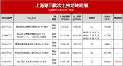 上海市第四批土拍公告发