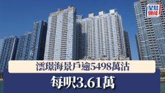 澐璟海景户逾5498万沽 每呎