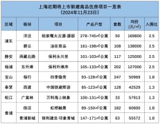 又一批新盘即将入市 共计
