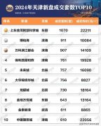 2024天津新房成交TOP10公布