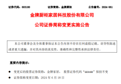 金牌厨柜将变更为“金牌