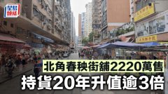 北角春秧街铺2220万售 持货