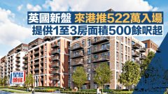 英国新盘来港推522万入场